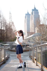 Aesthetic JK Uniform Portrait Series featuring Xiao Yi: YiTuYu Art Language Vol.9303 – Timeless Japanese Schoolgirl Style and Youthful Photography Inspiration-31
