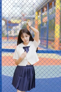 Aesthetic JK Uniform Portrait Series featuring Xiao Yi: YiTuYu Art Language Vol.9303 – Timeless Japanese Schoolgirl Style and Youthful Photography Inspiration-15