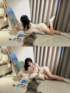 Stunning Artistic Aesthetic: Elegant Cosplayer Nguyễn Hữu Kiều Oanh Captures Hearts with Graceful Painting-Themed Photoshoot and Soft Visuals-6