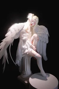 Captivating Fallen Angel Artistic Photography: Art Language Vol.9335 featuring Model Fei Fei - Elegant Dark Aesthetic Portrait Series-6