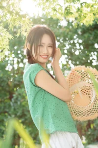 Summer Vintage Aesthetic: Ka Bi in YiTuYu Art Language Vol.9337 – Mint Green Fashion and Nostalgic Portrait Photography-0