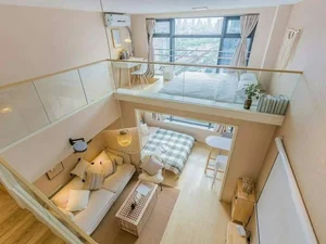 Modern 40m² Loft Apartment with 2 Bedrooms and Japanese Tea Room: Small Space Design Inspiration for Minimalist Living-3