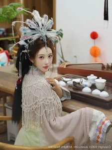 Elegant Classical Asian Fashion Photography Featuring Li Shuang'er in XiuRen No.10736 – A Blend of Traditional Grace and Modern Sophistication.-2