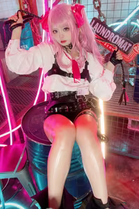 Coser Yi Miao Jun's Captivating Yuni Cosplay: Nikke Goddess of Victory's Pink Charm Unveiled-8