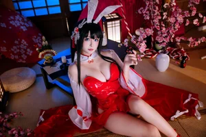 Elegant Chikuma Bunny Girl Cosplay: A Masterpiece by Ri Nai Jiao from Azur Lane-1
