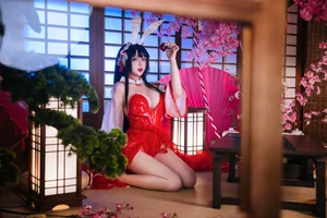 Elegant Chikuma Bunny Girl Cosplay: A Masterpiece by Ri Nai Jiao from Azur Lane-9