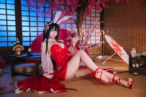Elegant Chikuma Bunny Girl Cosplay: A Masterpiece by Ri Nai Jiao from Azur Lane-22