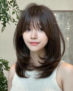 French Bangs Hairstyle Flaw Concealing Enhances Beautiful Girls Elegant Charm-28