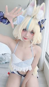 Coser@PoppaChan - Sameko Saba Cosplay: Adorable Sailor Outfit in a Lively Outdoor Setting-7