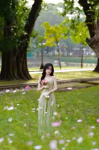 Elegant Young Woman's Gentle Beauty by Ancient Tracks: A Poetic Nature Portrait-2