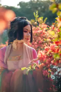 Ling Ji Chu De Mi Tuan Vol.8770 Captivating East Asian Grace Amidst Vibrant Blossoms YiTuYu-18