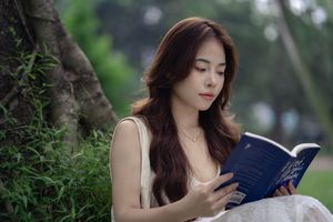 XVG No.9: Long-Haired Muse in a Dreamy Garden Serene and Pure Beauty-9