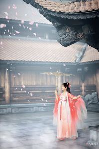 AI Generated: Gentle Hanfu Girl in Pink, Elegant Asian Beauty-20