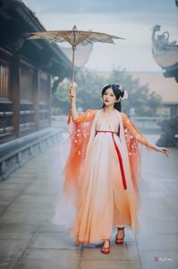 AI Generated: Gentle Hanfu Girl in Pink, Elegant Asian Beauty-10
