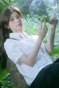 Ethereal Forest Dreamcore Portrait Photography: Art Language Vol.9282 Featuring Model Qu Qi in a Whimsical Nature Setting-13