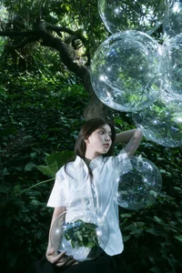 Ethereal Forest Dreamcore Portrait Photography: Art Language Vol.9282 Featuring Model Qu Qi in a Whimsical Nature Setting-0