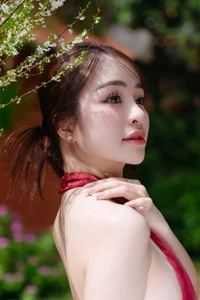 Capture the Essence of Asian Charm: Modern Red Dress with Elegant Traditional Motifs for Sophisticated Fashion Lovers-1