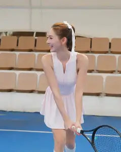 Discover Dynamic Beauty: Tennis Girl with a Radiant Smile Brightens the Court-0