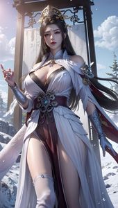 AI Generated Female General: Exquisite Fantasy Beauty in Winter Attire - AI Generated Part01-5