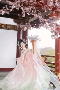 Discover Qi Qi's Ethereal Beauty: Hanfu under Cherry Blossoms. YiTuYu Art Language Vol.8650 Collection.-23