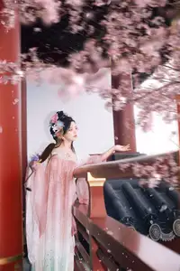 Discover Qi Qi's Ethereal Beauty: Hanfu under Cherry Blossoms. YiTuYu Art Language Vol.8650 Collection.-20