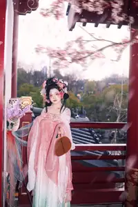 Discover Qi Qi's Ethereal Beauty: Hanfu under Cherry Blossoms. YiTuYu Art Language Vol.8650 Collection.-15