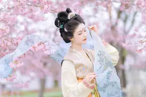 Discover Ke Ke K's Timeless Hanfu Beauty Amidst Romantic Cherry Blossoms Vol.8528-4