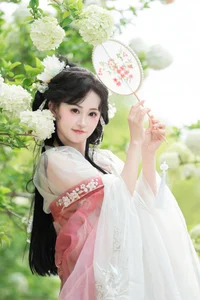 Ethereal Hanfu Beauty Amidst White Blooms - YiTuYu Vol.8889 Jiao Yi Zhi Sui Sui-9
