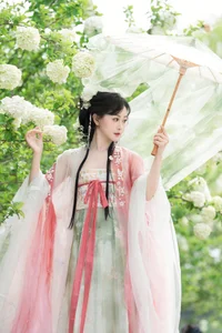 Ethereal Hanfu Beauty Amidst White Blooms - YiTuYu Vol.8889 Jiao Yi Zhi Sui Sui-0